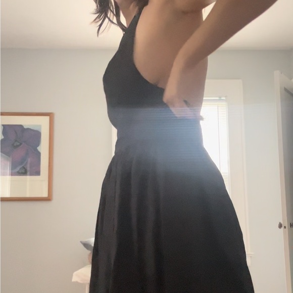 Black Linen Reformation Halter Dress - Picture 3 of 4